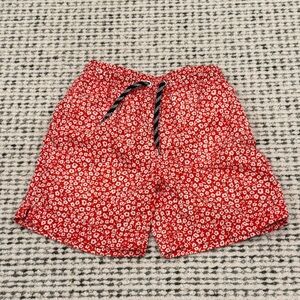 Crewcuts Red and White Floral Swim Trunks